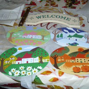 welcome sign with 4 seasons for door frame